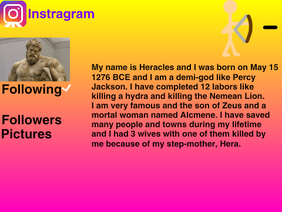 Heracles' Instragram