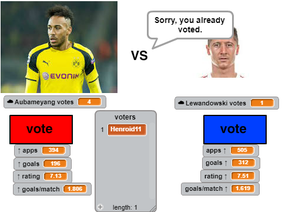 {Aubameyang vs Lewandowski}--voting #1