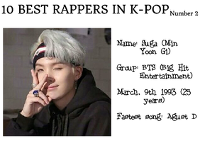 10 BEST K-POP RAPPERS (2 - Suga)