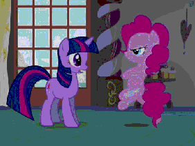 Pinkie Pie runs in place while I play unfitting music
