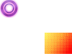 Purple circle and orange square