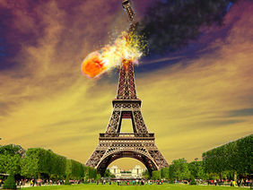 Meteor hits Eiffel Tower!
