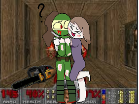Aliza hugging my Doom OC
