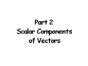 Part 2 Scalar Components of Vectors