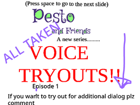 Voice tryouts for pesto and friends