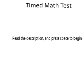 Timed Test with Timer