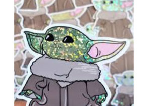 Glitter baby Yoda (Grogu)