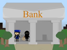 Criminal robbing the bank