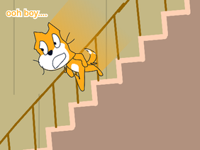 Scratch Cat infinitely falling down stairs