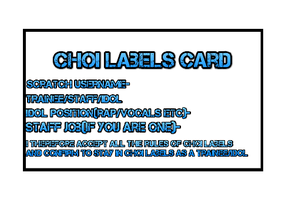 Choi Labels confirmation card