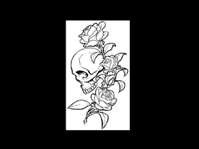 Uma Thurman, skulls and roses