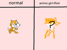 animegirl-fying scratch cat