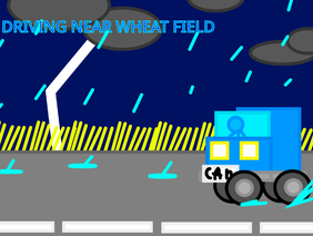 driving near wheat field