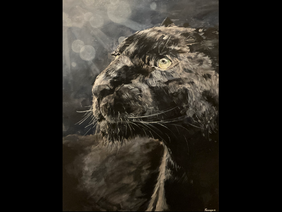 Black panther acrylic painting+ process