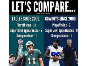 Let’s compare… The cowboys or the eagles
