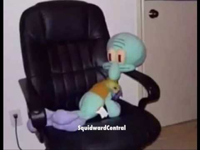 squidward on a chair