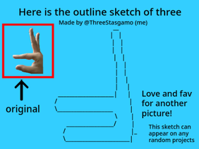 Outline sketch of Three - #all #art #music #trending 